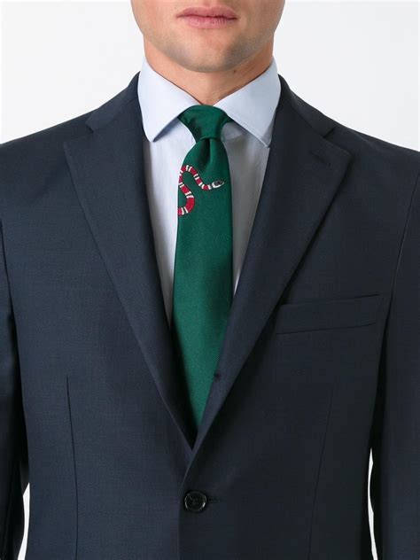 gucci green necktie with purple and silver anchors|gucci snake tie.